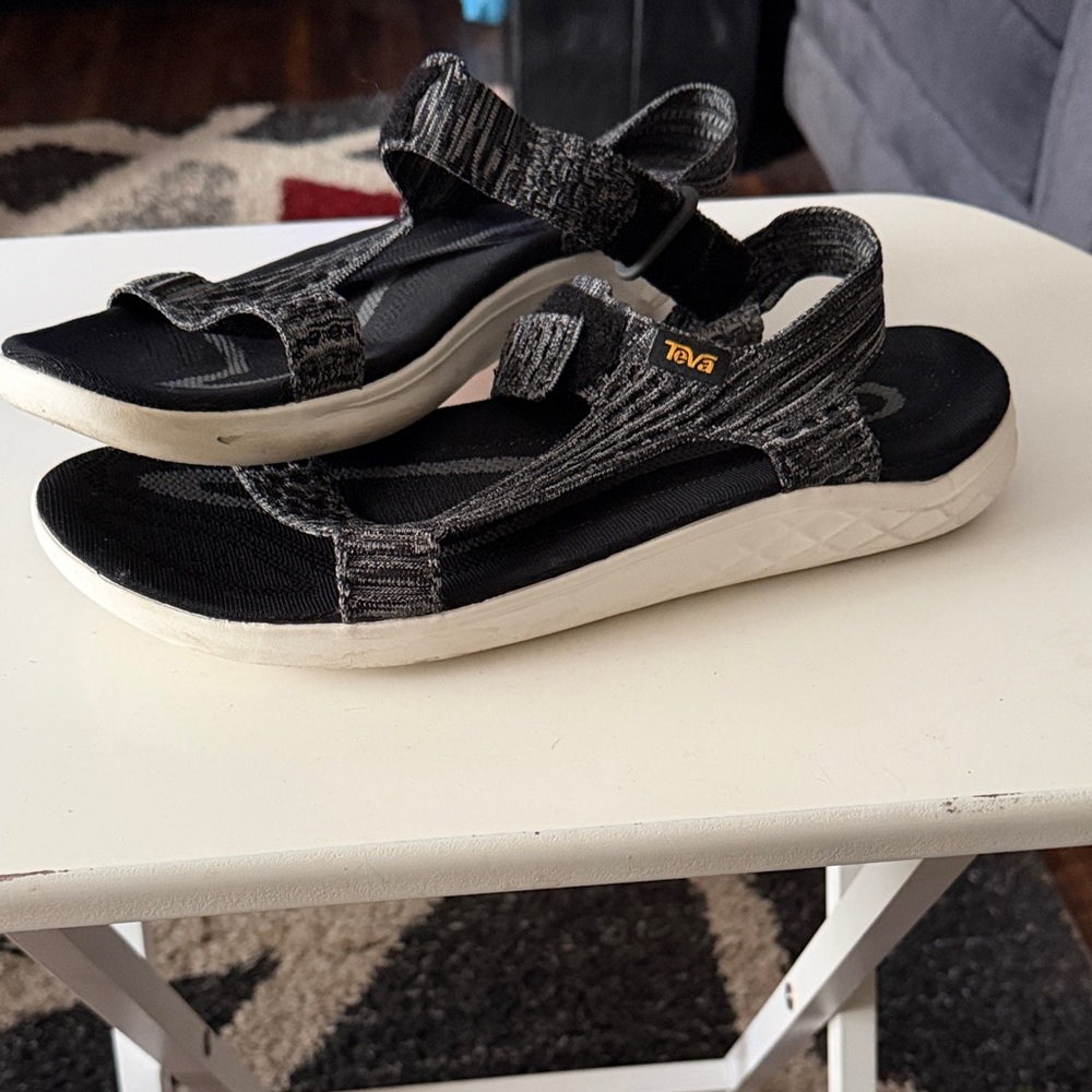 Teva Charcoal and White Strappy Sandals